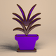 A AI-generated app icon of potted Spider Plant in dark violet , gray , medium purple , beige color scheme