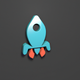 A cartoon-style rocket ship app icon - ai app icon generator - app icon aesthetic - app icons