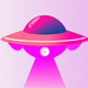 A sleek, futuristic flying saucer  app icon - ai app icon generator - app icon aesthetic - app icons