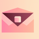 A stylized mail envelope with a stamp  app icon - ai app icon generator - app icon aesthetic - app icons