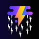 A stylized lightning storm with thunderbolts  app icon - ai app icon generator - app icon aesthetic - app icons