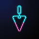 A AI-generated app icon of a trowel in sky blue color and aqua blue color and lemon chiffon color and hot pink color color scheme