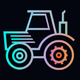 A sturdy, dependable tractor  app icon - ai app icon generator - app icon aesthetic - app icons