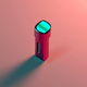 A AI-generated app icon of a Flashlight in red , dark cyan , plum , seafoam green color scheme