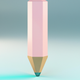 A AI-generated app icon of a minimalist pencil  in old rose color and chai color and teal color and peppermint color color scheme