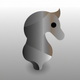 A AI-generated app icon of horse in colorful color scheme