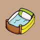 A AI-generated app icon of a inflatable pool in brown , slate , pewter , steel blue color scheme