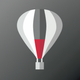 A playful, cartoon-style hot air balloon  app icon - ai app icon generator - app icon aesthetic - app icons