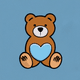 A AI-generated app icon of a bear in blush pink , cadet blue color scheme