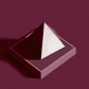 An app icon of  an image of a diamond shape with bisque and dark red and very peri and lilac scheme color