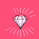 A AI-generated app icon of a diamond in hot pink , eggplant , olive , forest green color scheme