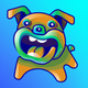 A goofy, tongue-lolling bulldog  app icon - ai app icon generator - app icon aesthetic - app icons
