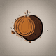 An app icon of  a chestnut with jet black and oatmeal scheme color