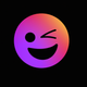 A flirty, winking smiley face  app icon - ai app icon generator - app icon aesthetic - app icons