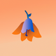 A AI-generated app icon of a hosta flower in blue color and pastel orange color and pastel orange color and bright pink color color scheme