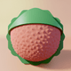 A AI-generated app icon of a lychee in sandy brown , mint , spearmint , hot pink color scheme