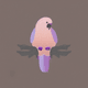 An app icon of  a lovebird with off white and lavender blush scheme color