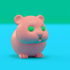 A AI-generated app icon of a hamster in spearmint , rosy brown , sky blue , rosewater color scheme