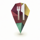A minimalist map pin with a fork and knife app icon - ai app icon generator - app icon aesthetic - app icons