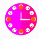 A minimalist clock face with hour and minute hands  app icon - ai app icon generator - app icon aesthetic - app icons