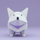 A AI-generated app icon of a Corgi dog in eggplant , white , cool grey , cream color scheme
