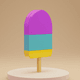 A AI-generated app icon of an Ice pop in violet , thistle , dusty rose , light yellow color scheme