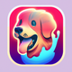 A happy-go-lucky golden retriever  app icon - ai app icon generator - app icon aesthetic - app icons