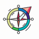 A stylized compass with north-south pointing needle  app icon - ai app icon generator - app icon aesthetic - app icons