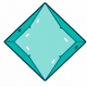 A AI-generated app icon of a rhombus shape in light sea green , green , red , emerald green color scheme