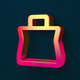 A stylized shopping bag  app icon - ai app icon generator - app icon aesthetic - app icons