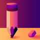 A stylized pencil with an eraser  app icon - ai app icon generator - app icon aesthetic - app icons