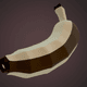 A AI-generated app icon of a banana in brown , gray , maroon , ivory color scheme