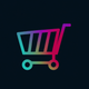 A minimalist shopping cart with wheels  app icon - ai app icon generator - app icon aesthetic - app icons