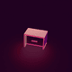 A AI-generated app icon of a desk in scarlet , yellow , pink , light green color scheme