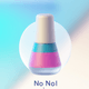 A AI-generated app icon of a nail polish bottle in light sky blue , royal blue , antique white , beige color scheme