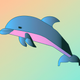 A playful and energetic dolphin with fins  app icon - ai app icon generator - app icon aesthetic - app icons