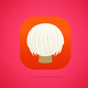 A AI-generated app icon of a wig in pink color and brown color and bright red color and deep orange color color scheme