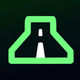 A AI-generated app icon of a road in gradient green color scheme