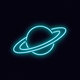 A AI-generated app icon of a saturn planet ring in rainbow color scheme
