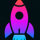 A cute, cartoon-style rocket ship app icon - ai app icon generator - app icon aesthetic - app icons