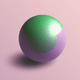A AI-generated app icon of a sphere shape in sea green , purple , dusty rose , eggplant color scheme