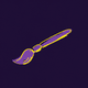 A AI-generated app icon of a Contour Brush in dark purple , orange , light blue , lavender blush color scheme