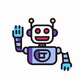 A AI-generated app icon of a humanoid robot in physical color color scheme