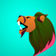 A majestic, roaring lion in profile  app icon - ai app icon generator - app icon aesthetic - app icons