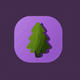 A AI-generated app icon of pine tree in marsala , dark orchid , medium purple , army green color scheme