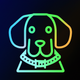 A loyal dog with a collar  app icon - ai app icon generator - app icon aesthetic - app icons
