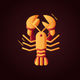 A AI-generated app icon of a lobster in unmellow yellow color and brown color and goldenrod yellow color and mahogany color color scheme