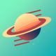 A stylized planet Saturn with rings  app icon - ai app icon generator - app icon aesthetic - app icons