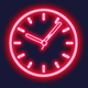 A minimalist clock with a red second hand  app icon - ai app icon generator - app icon aesthetic - app icons
