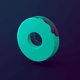 A AI-generated app icon of a doughnut in royal blue , mint , light sea green , slate color scheme